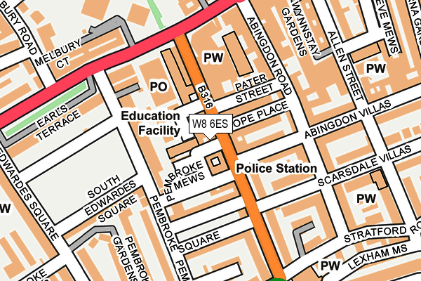 W8 6ES map - OS OpenMap – Local (Ordnance Survey)