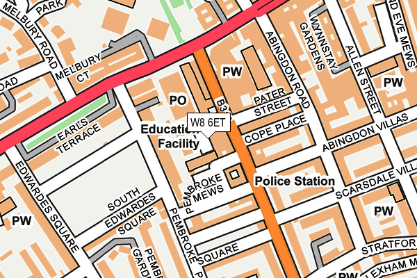 W8 6ET map - OS OpenMap – Local (Ordnance Survey)