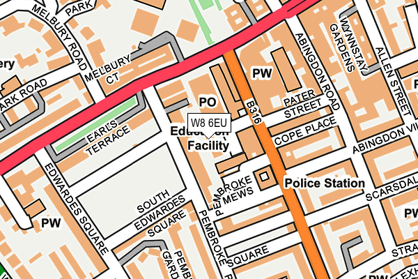 W8 6EU map - OS OpenMap – Local (Ordnance Survey)