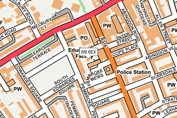 W8 6EX map - OS OpenMap – Local (Ordnance Survey)