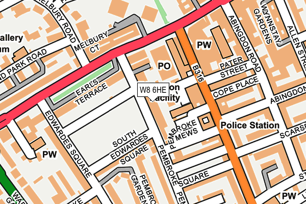 W8 6HE map - OS OpenMap – Local (Ordnance Survey)