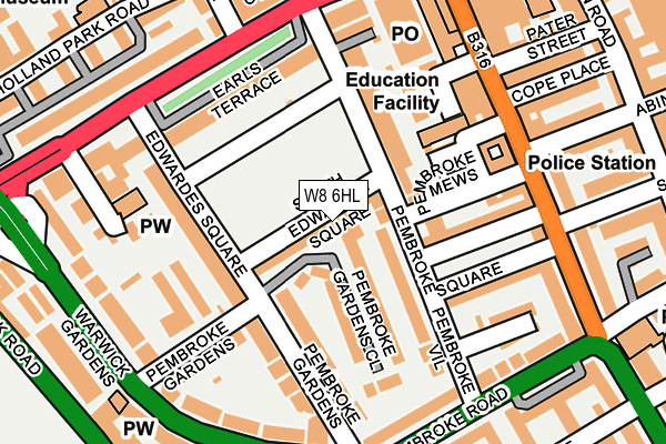 W8 6HL map - OS OpenMap – Local (Ordnance Survey)