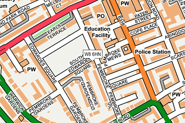 W8 6HN map - OS OpenMap – Local (Ordnance Survey)