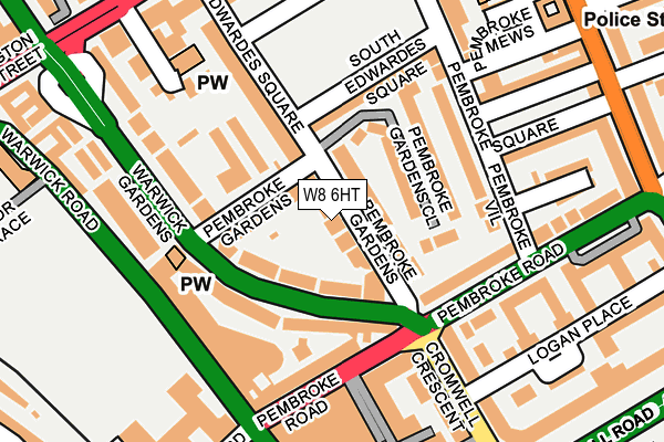 W8 6HT map - OS OpenMap – Local (Ordnance Survey)