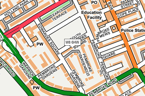 W8 6HW map - OS OpenMap – Local (Ordnance Survey)
