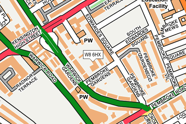 W8 6HX map - OS OpenMap – Local (Ordnance Survey)