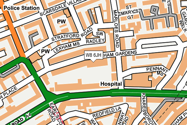 W8 6JH map - OS OpenMap – Local (Ordnance Survey)