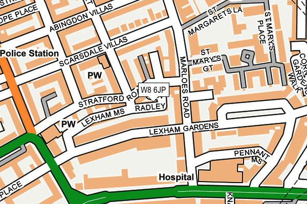 W8 6JP map - OS OpenMap – Local (Ordnance Survey)