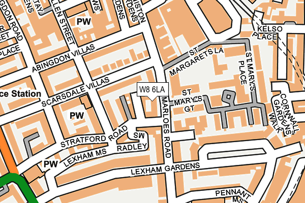 W8 6LA map - OS OpenMap – Local (Ordnance Survey)