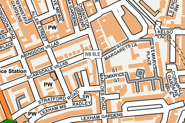 W8 6LE map - OS OpenMap – Local (Ordnance Survey)