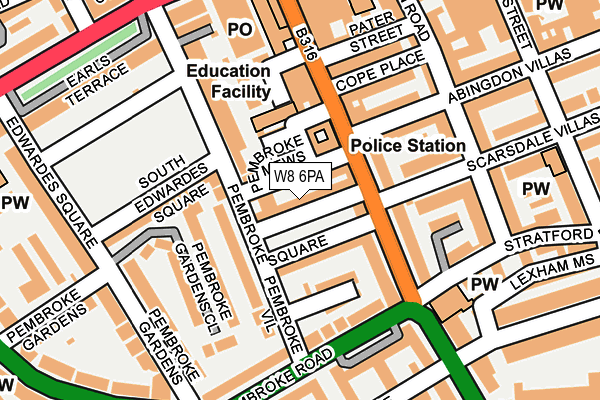 W8 6PA map - OS OpenMap – Local (Ordnance Survey)