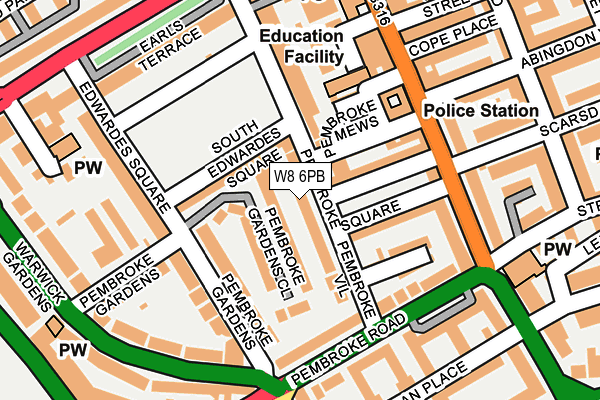 W8 6PB map - OS OpenMap – Local (Ordnance Survey)