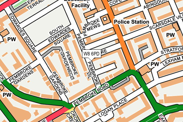 W8 6PD map - OS OpenMap – Local (Ordnance Survey)