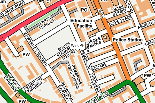 W8 6PF map - OS OpenMap – Local (Ordnance Survey)