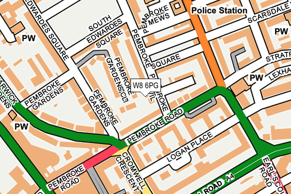 W8 6PG map - OS OpenMap – Local (Ordnance Survey)