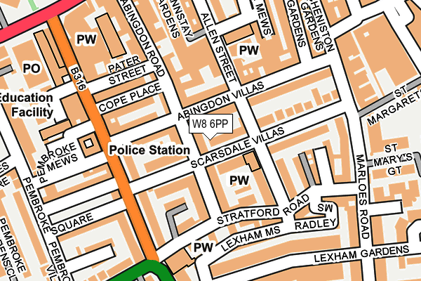 W8 6PP map - OS OpenMap – Local (Ordnance Survey)