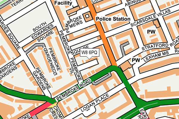W8 6PQ map - OS OpenMap – Local (Ordnance Survey)