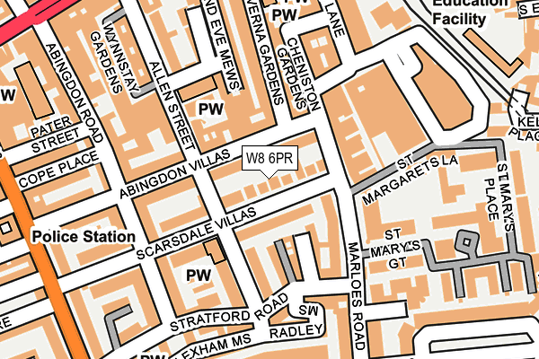 W8 6PR map - OS OpenMap – Local (Ordnance Survey)