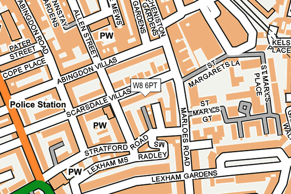 W8 6PT map - OS OpenMap – Local (Ordnance Survey)