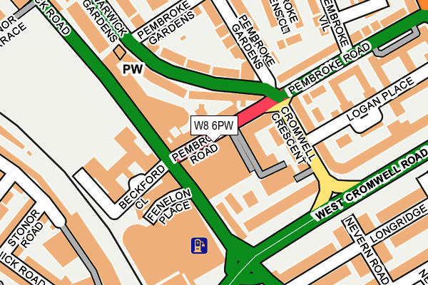 W8 6PW map - OS OpenMap – Local (Ordnance Survey)