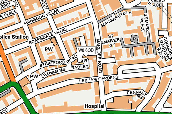 W8 6QD map - OS OpenMap – Local (Ordnance Survey)