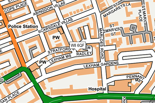 W8 6QF map - OS OpenMap – Local (Ordnance Survey)