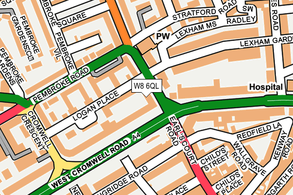 W8 6QL map - OS OpenMap – Local (Ordnance Survey)