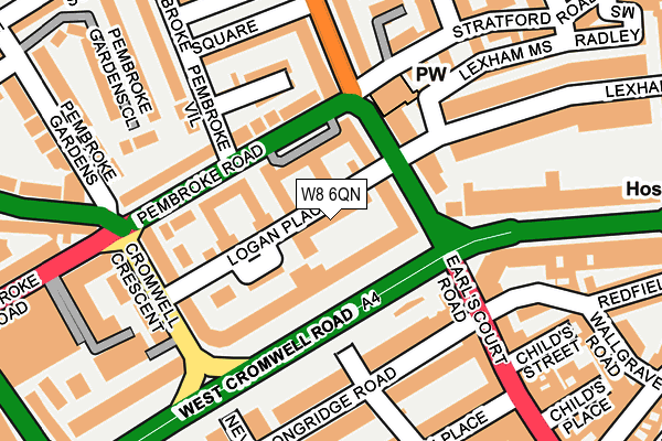 W8 6QN map - OS OpenMap – Local (Ordnance Survey)