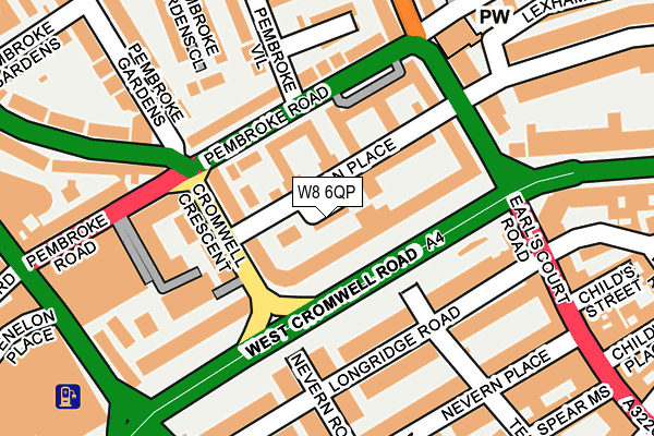 W8 6QP map - OS OpenMap – Local (Ordnance Survey)