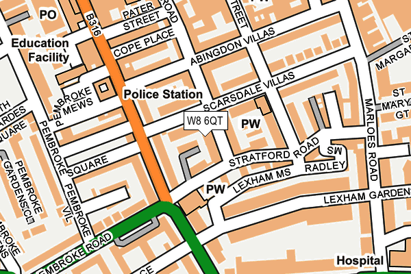 W8 6QT map - OS OpenMap – Local (Ordnance Survey)