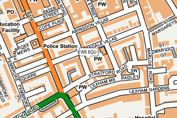 W8 6QU map - OS OpenMap – Local (Ordnance Survey)