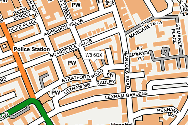 W8 6QX map - OS OpenMap – Local (Ordnance Survey)