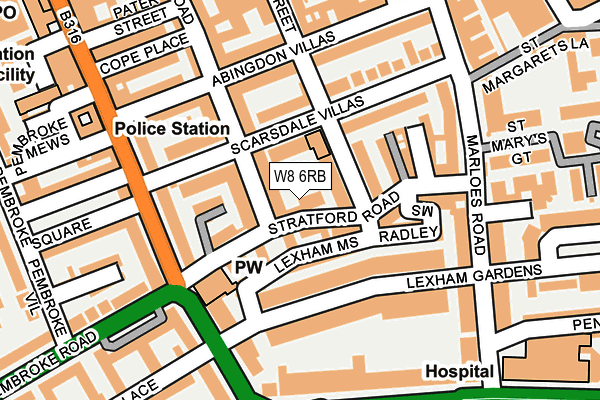 W8 6RB map - OS OpenMap – Local (Ordnance Survey)