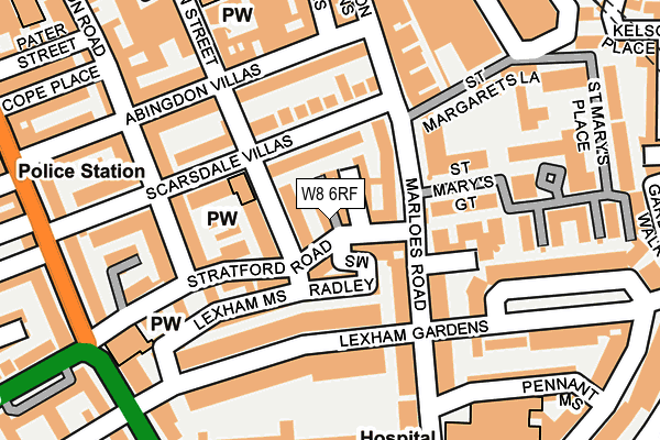 W8 6RF map - OS OpenMap – Local (Ordnance Survey)