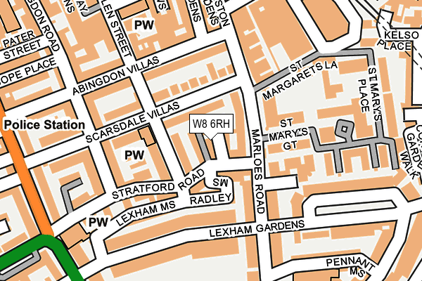 W8 6RH map - OS OpenMap – Local (Ordnance Survey)