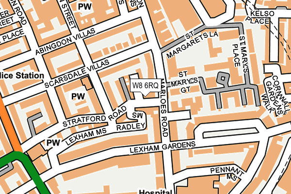 W8 6RQ map - OS OpenMap – Local (Ordnance Survey)