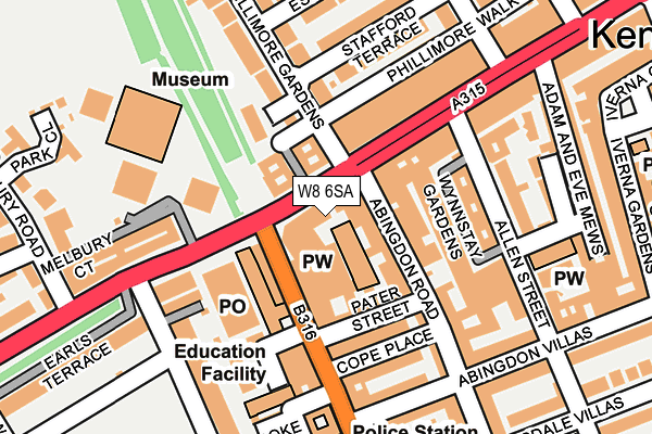 W8 6SA map - OS OpenMap – Local (Ordnance Survey)