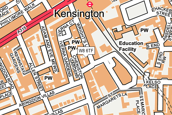 W8 6TF map - OS OpenMap – Local (Ordnance Survey)