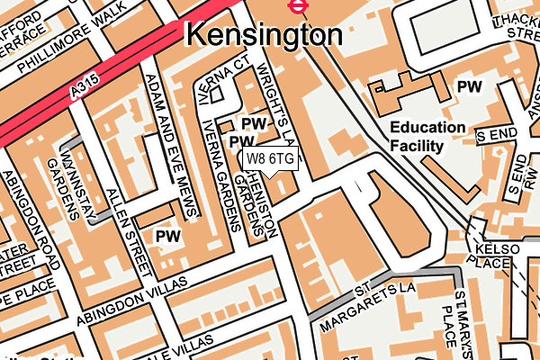 W8 6TG map - OS OpenMap – Local (Ordnance Survey)