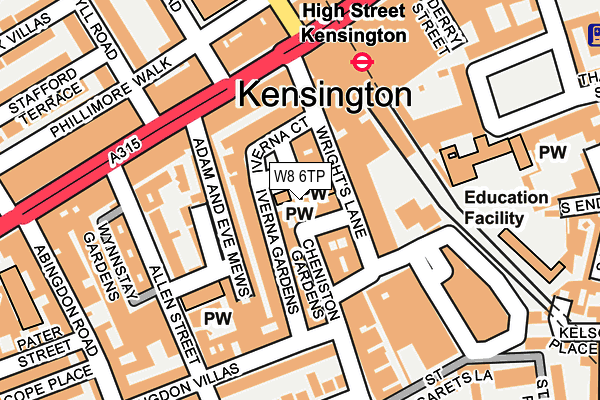 W8 6TP map - OS OpenMap – Local (Ordnance Survey)