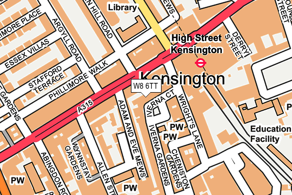 W8 6TT map - OS OpenMap – Local (Ordnance Survey)