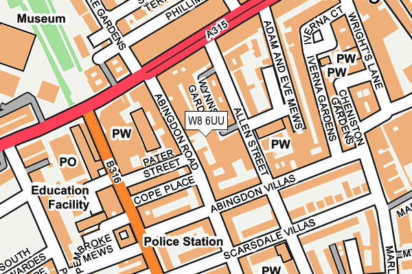 W8 6UU map - OS OpenMap – Local (Ordnance Survey)
