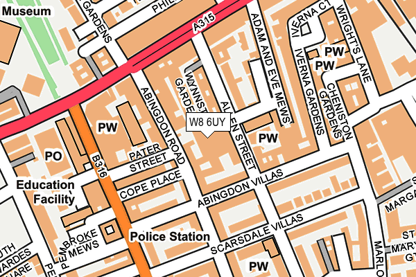 W8 6UY map - OS OpenMap – Local (Ordnance Survey)