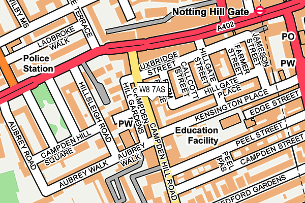 W8 7AS map - OS OpenMap – Local (Ordnance Survey)