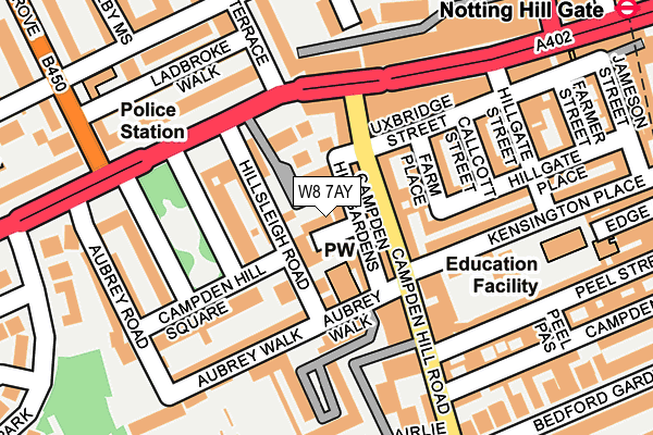 W8 7AY map - OS OpenMap – Local (Ordnance Survey)