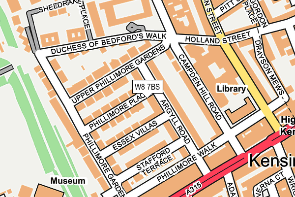 W8 7BS map - OS OpenMap – Local (Ordnance Survey)