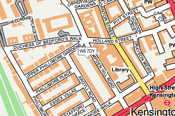 W8 7DY map - OS OpenMap – Local (Ordnance Survey)