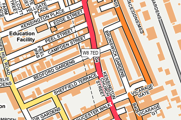 W8 7ED map - OS OpenMap – Local (Ordnance Survey)