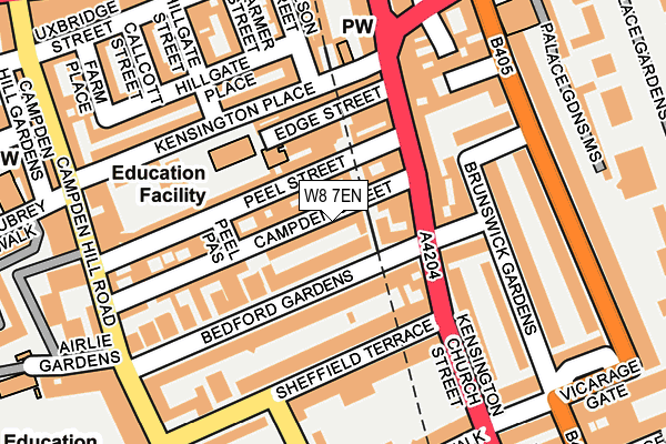 W8 7EN map - OS OpenMap – Local (Ordnance Survey)