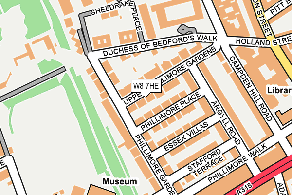 W8 7HE map - OS OpenMap – Local (Ordnance Survey)